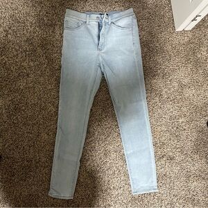 Express Skinny High Rise Supersoft Knit Jeans size 4R Light Wash